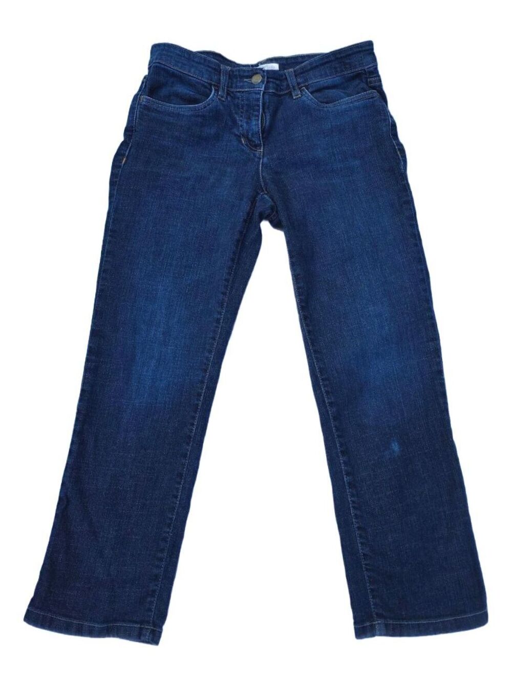 EILEEN FISHER Classic Medium Indigo Blue Straight Leg Denim Jeans